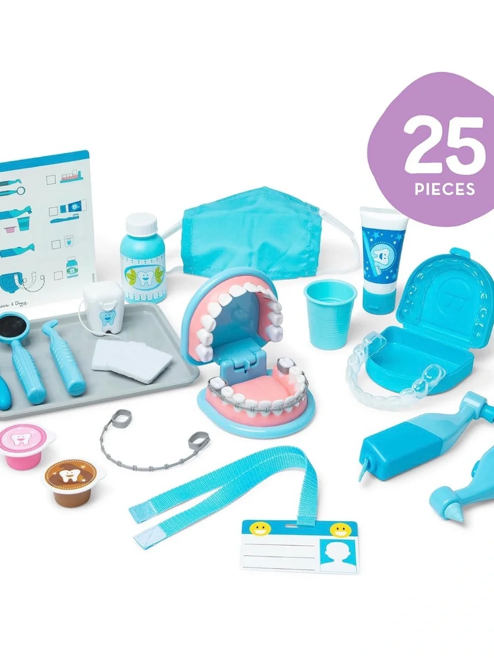 Melissa & Doug Super Smile Dentist Set 25 Piece Dentist Kit with Oversized Teeth